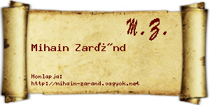 Mihain Zaránd névjegykártya